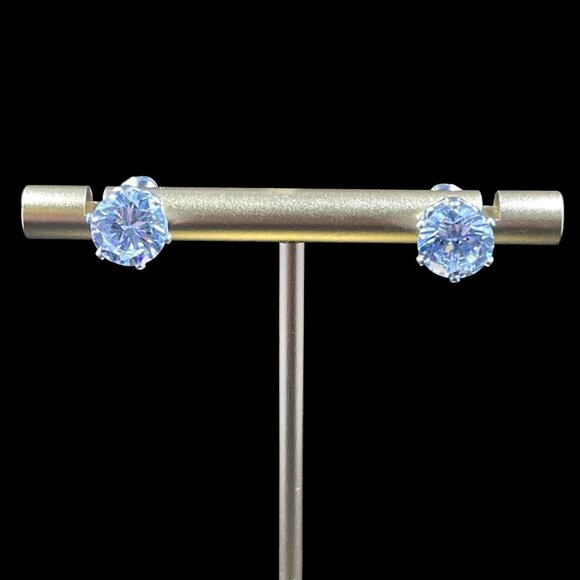 Swarovski Crystal Stud Earrings 8mm Silver Coquette Gift Holiday Glam NWOT - Picture 6 of 7